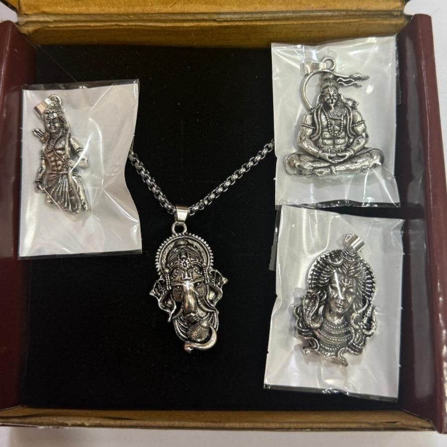 God Figure Pendant With Chain