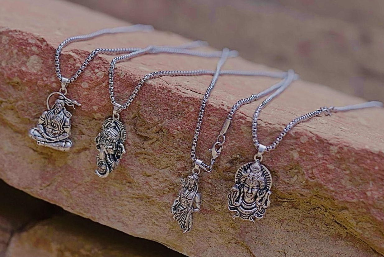 God Figure Pendant With Chain
