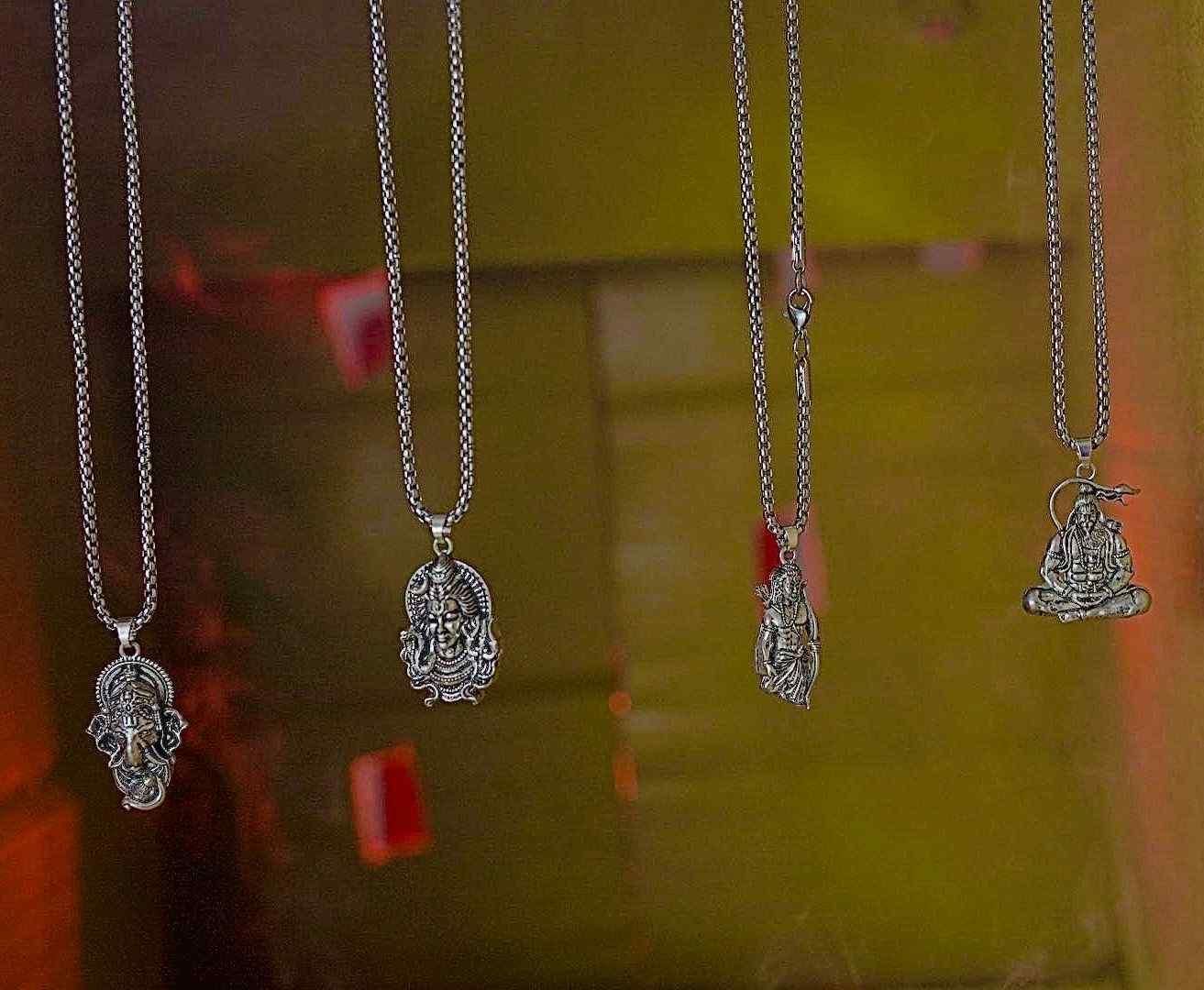 God Figure Pendant With Chain